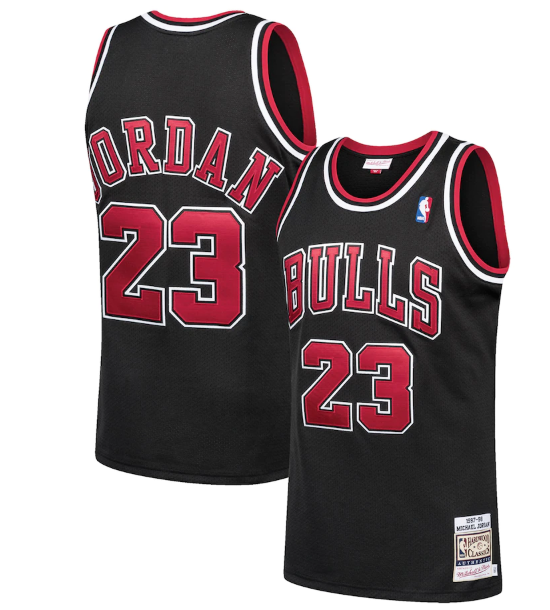 Men's Chicago Bulls/Wizards #23 Michael Jordan Black 1997-98 Throwback Stitched Jersey Men's Chicago Bulls/Wizards #23 Michael Jordan Black 1997-98 Throwback Stitched Jersey